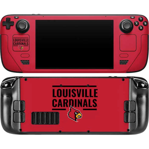 University of Louisville Cardinals Striped Steam Deck Handheld Gaming Computer OLED Skin