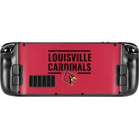 University of Louisville Cardinals Striped Steam Deck Handheld Gaming Computer OLED Skin