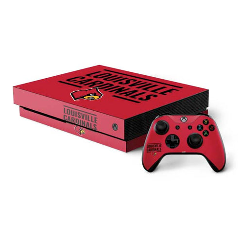 University of Louisville Cardinals Striped Xbox One Skins