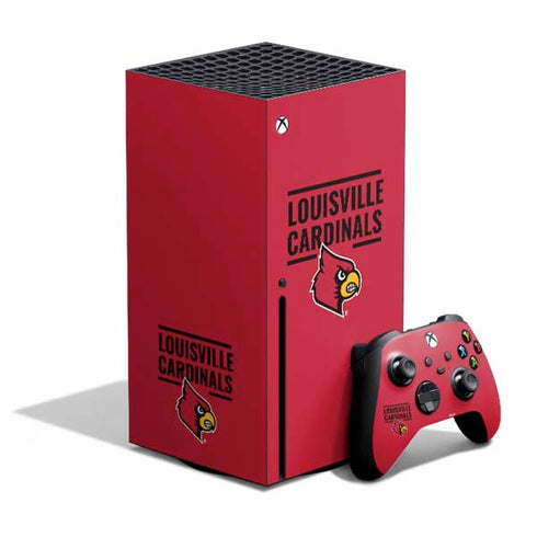 University of Louisville Cardinals Striped Xbox Series X Skins