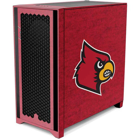 University of Louisville Red Background Corsair 4000D Tempered Glass Mid-Tower ATX Case Skin