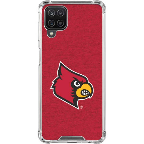 University of Louisville Red Background Galaxy A12 Clear Case