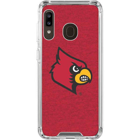 University of Louisville Red Background Galaxy A30 Clear Case