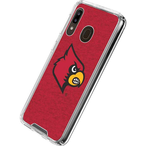 University of Louisville Red Background Galaxy A30 Clear Case