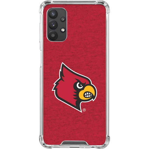 University of Louisville Red Background Galaxy A32 5G Clear Case