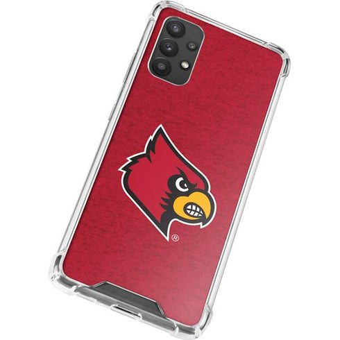 University of Louisville Red Background Galaxy A32 5G Clear Case