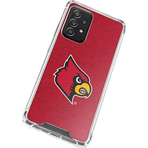 University of Louisville Red Background Galaxy A52 5G Clear Case