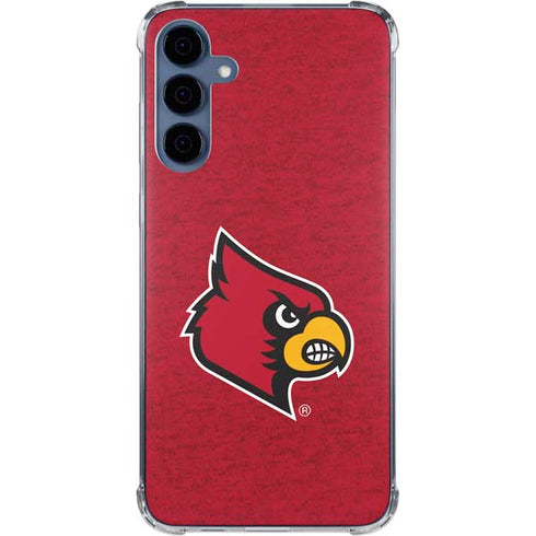 University of Louisville Red Background Galaxy A55 5G Clear Case