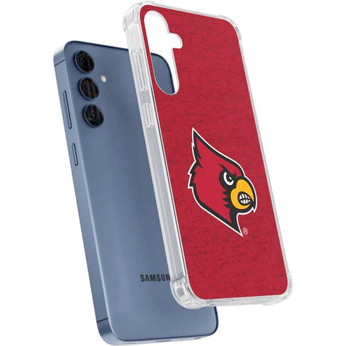 University of Louisville Red Background Galaxy A55 5G Clear Case