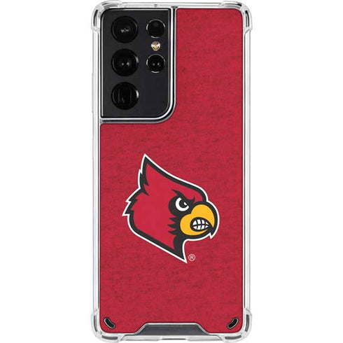 University of Louisville Red Background Galaxy S21 Ultra 5G Clear Case