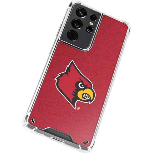 University of Louisville Red Background Galaxy S21 Ultra 5G Clear Case