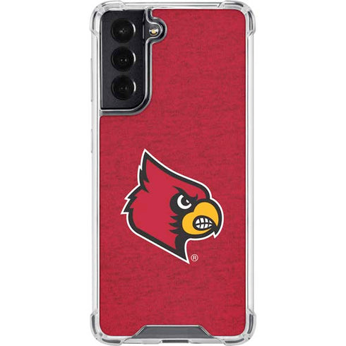 University of Louisville Red Background Galaxy S22 Clear Case