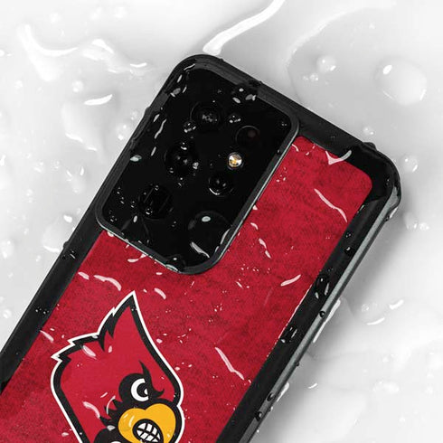 University of Louisville Red Background Galaxy S24 Ultra Waterproof Case