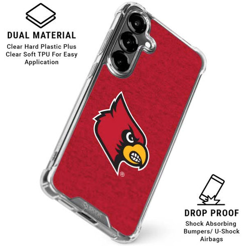 University of Louisville Red Background Galaxy S26 Plus Clear Case