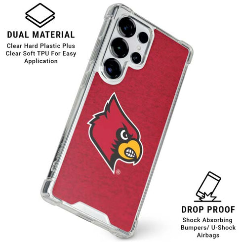 University of Louisville Red Background Galaxy S26 Ultra Clear Case