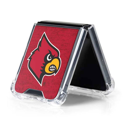 University of Louisville Red Background Galaxy Z Flip5 5G Clear Case
