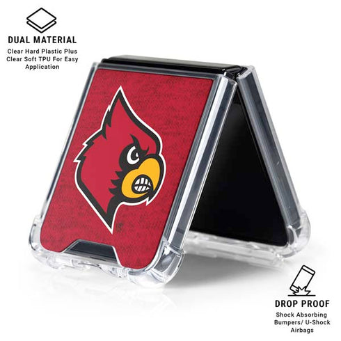 University of Louisville Red Background Galaxy Z Flip6 Clear Case