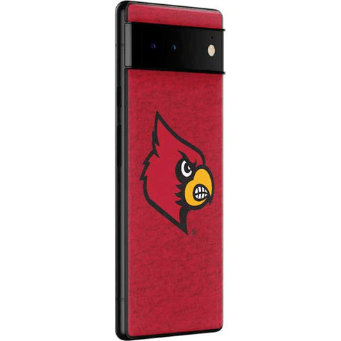 University of Louisville Red Background Google Pixel 6 Skin