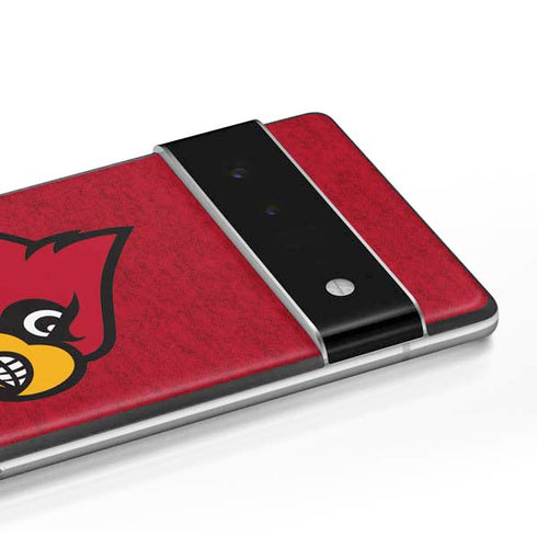 University of Louisville Red Background Google Pixel 6 Skin