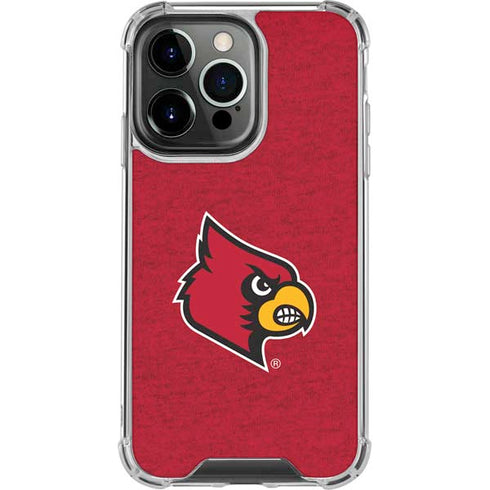 University of Louisville Red Background iPhone 13 Pro Clear Case