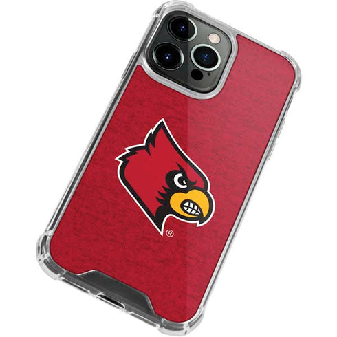 University of Louisville Red Background iPhone 13 Pro Clear Case