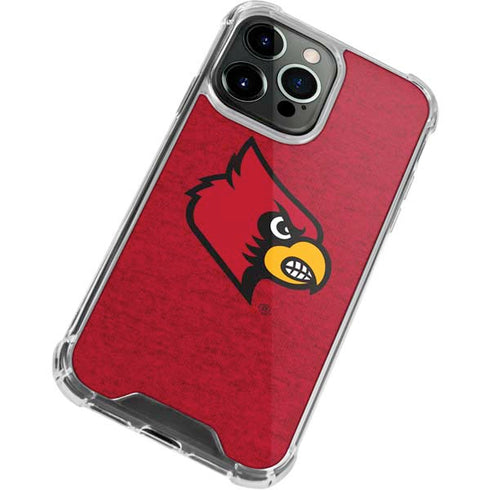 University of Louisville Red Background iPhone 13 Pro Max Clear Case