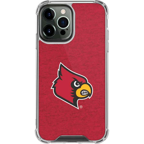 University of Louisville Red Background iPhone 13 Pro Max Clear Case