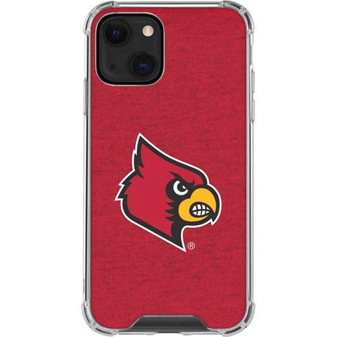 University of Louisville Red Background iPhone 14 Clear Case