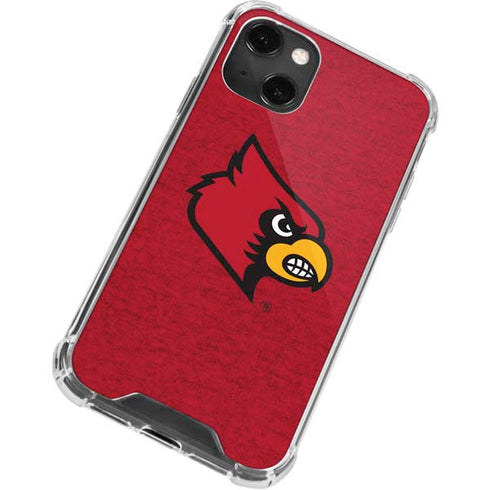 University of Louisville Red Background iPhone 15 Plus Clear Case
