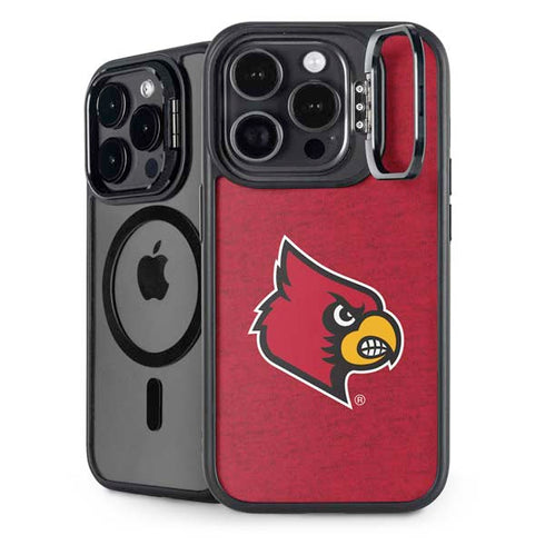 University of Louisville Red Background iPhone 14 Pro Max Kickstand Case