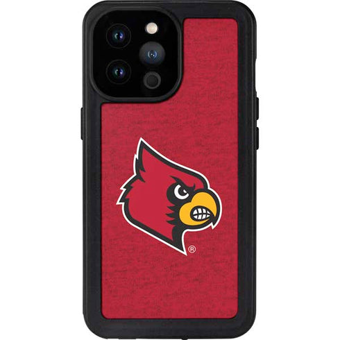 University of Louisville Red Background iPhone 14 Pro Max Waterproof Case