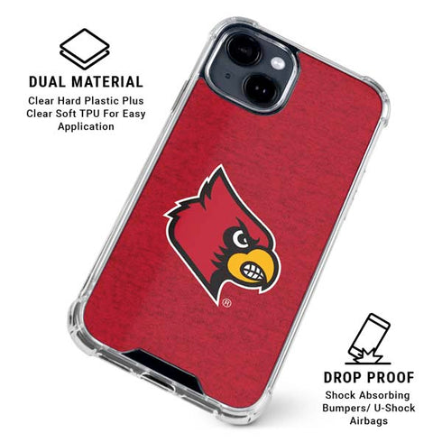 University of Louisville Red Background iPhone 15 Clear Case