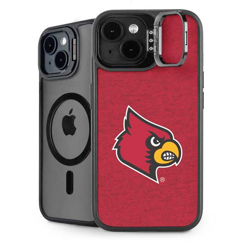 University of Louisville Red Background iPhone 15 Plus Kickstand Case