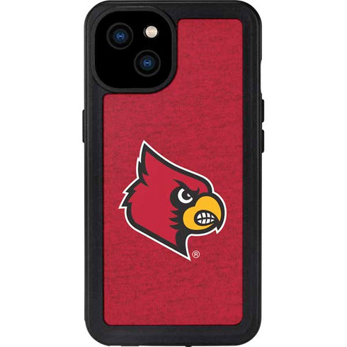 University of Louisville Red Background iPhone 15 Plus Waterproof Case