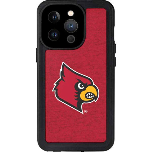 University of Louisville Red Background iPhone 15 Pro Waterproof Case