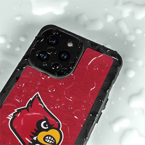 University of Louisville Red Background iPhone 15 Pro Waterproof Case