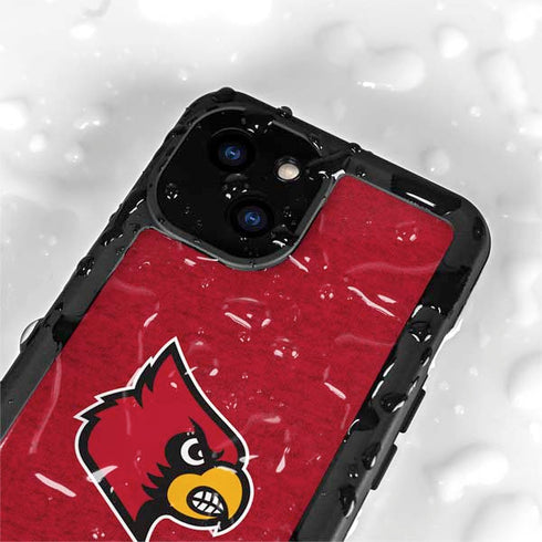 University of Louisville Red Background iPhone 15 Waterproof Case
