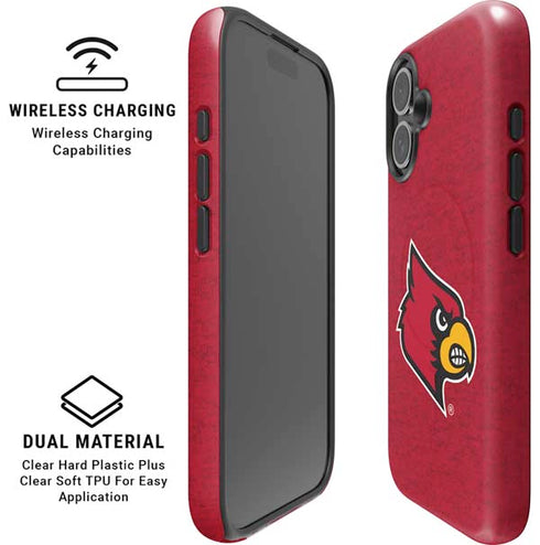University of Louisville Red Background iPhone 16 Magsafe Impact Case