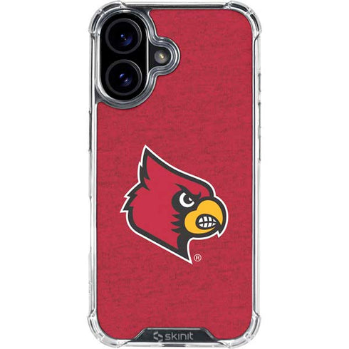 University of Louisville Red Background iPhone 16 Plus Clear Case