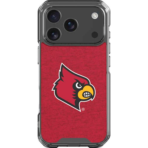 University of Louisville Red Background iPhone 17 Pro Clear Case