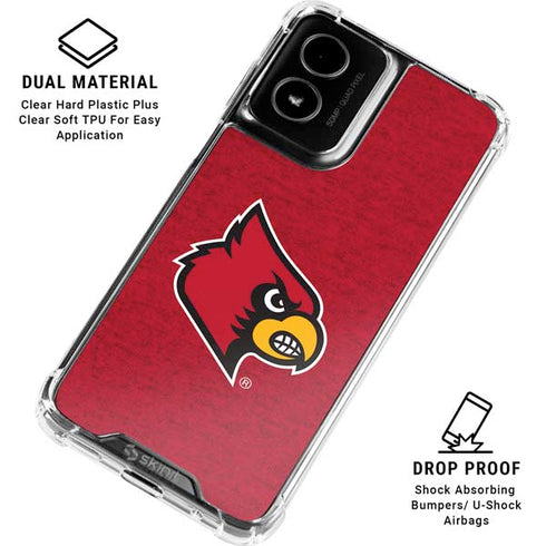 University of Louisville Red Background Moto G Power 5G (2024) Clear Case