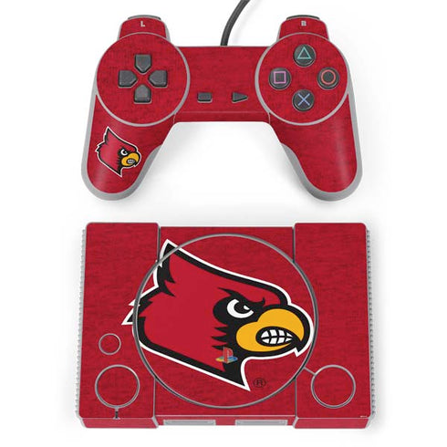 University of Louisville Red Background PlayStation Classic Bundle Skin