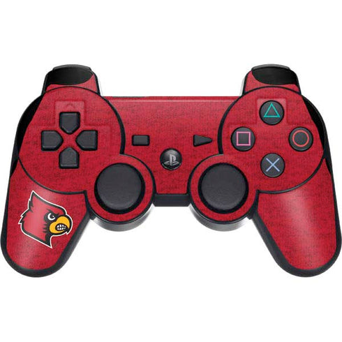 University of Louisville Red Background PS3 Dual Shock wireless controller Skin