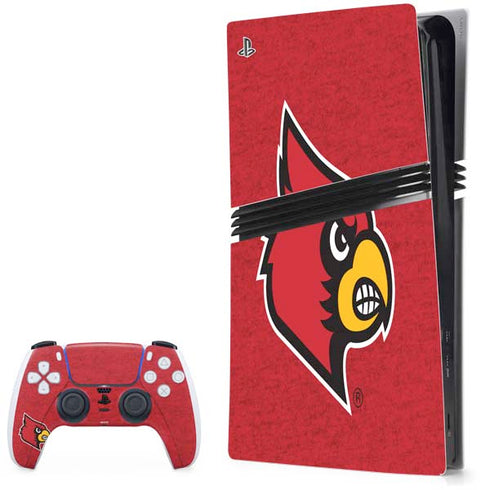 University of Louisville Red Background PS5 Pro Bundle Skin