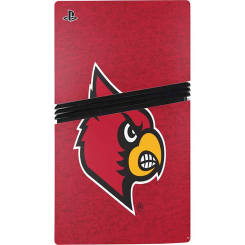 University of Louisville Red Background PS5 Pro Disk Console Skin
