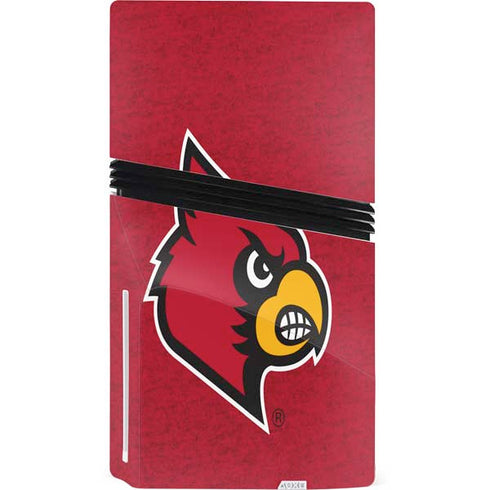 University of Louisville Red Background PS5 Pro Disk Console Skin