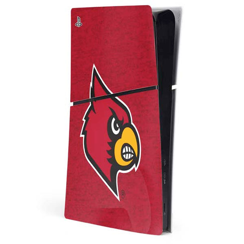 University of Louisville Red Background PS5 Slim Digital Edition Console Skin