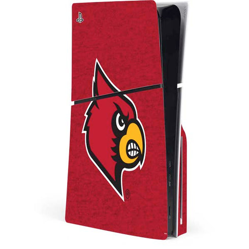 University of Louisville Red Background PS5 Slim Disk Console Skin