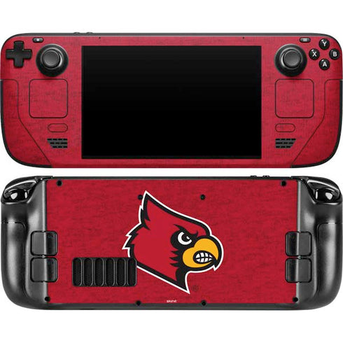 University of Louisville Red Background Steam Deck Handheld Gaming Computer OLED Skin