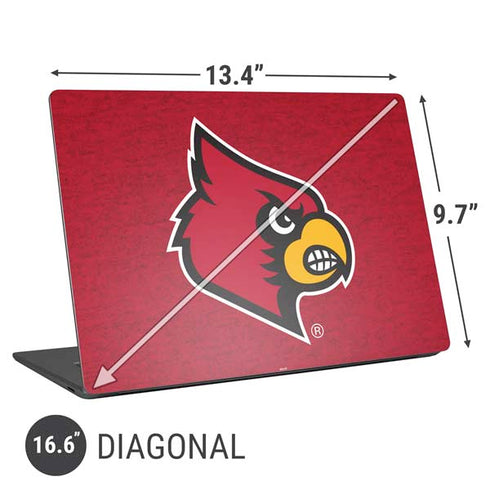 University of Louisville Red Background Universal Laptop 16.6in (13.4 x 9.7in) Skin